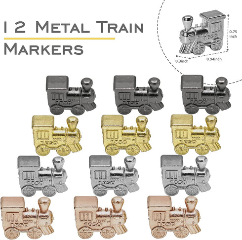 Set-Including 7.89-Inch 12 12 70-Sheet plusvivo Mexican Train Dominoes Accessories a Wooden Mexican Train Hub up