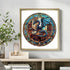 13.4 13.4in 300pcs Wooden Puzzles for Adults - The Dragon's Library Wooden Jigsaw Puzzle, Unique Animal Shaped Wood