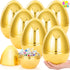 JOYIN 6 Pcs 10'' Gold Jumbo Easter Eggs, Fillable Metallic Large Plastic