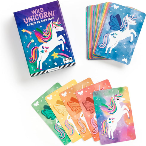 Mudpuppy Wild Unicorn! - Magical Unicorn Version of Classic Crazy 8’s Memory Game for Ages 4 and Up