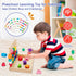 Montessori Wooden Lacing Beads Toys for 2-4 Year Olds, Sequencing & Stacking Block Toy with Storage Box