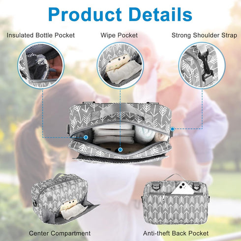 Accmor Stroller Organizer, Universal with Insulated Cup Holder, Large Capacity Stroller Bag Caddy for Uppababy, Doona