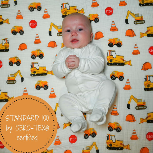 100% 47 47 Inches LollyBanks Muslin Swaddle Blanket, Muslin Cotton Baby Blankets for Boys, X Newborn Receiving Blanket