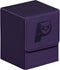 Card Deck Box for Commander - PU Leather Storage Box with 2 Dividers, Fits 100+ Single Sleeved Cards (Purple)