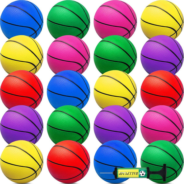 42Pcs 5" Mini Basketball Balls Bulk Set, PVC Small Basketball for Over The Door Basketball Hoop Games