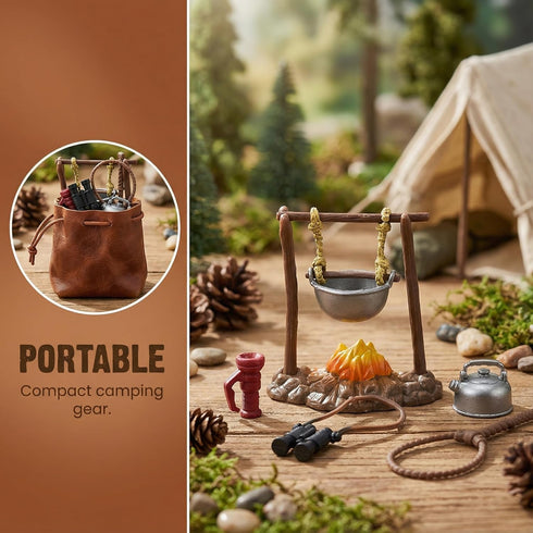 TOYANDONA Dollhouse Stove Kitchen Furniture: Miniature Hanging Stove Tea Kettle, Fairy Garden Camping Accessories