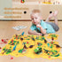 Set 12 3-5 3 4 5 6 Puzzle Track Car Play with Dinosaur Figures, Plastic Railcar Floor Puzzles for Kids Ages