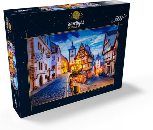 MyPuzzle Rothenburg Ob Der Tauber by Night, Romantic Road in Bavaria, Germany - 500 Piece Premium Jigsaw Puzzle