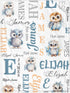 Novusopt Custom Blanket with Name Owl Blanket Personalized Baby Blankets for Girls Boys