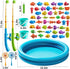 3-5 3 4 5 6 7 8 JUKUDAHU Magnet Fishing Toys Game for Kids - Floating Fish Toys with Inflatable Kiddie Pool, Bath