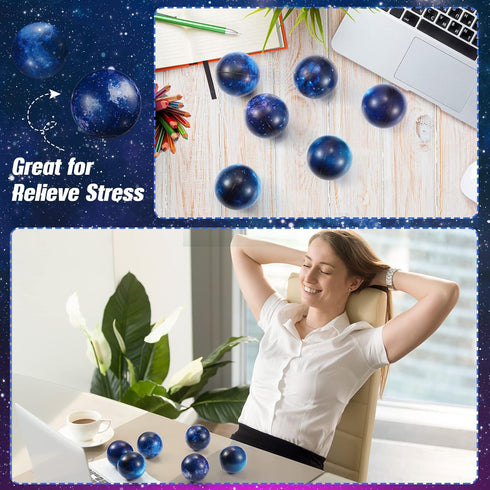 30 2.5 Inch Pcs Galaxy Stress Ball Bulks for Kids Adults, Galaxy Party Favor Gift Decorations Space Theme Stress Balls