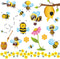 RW-1061 3D Bee Wall Decals, Cartoon Animals Stickers, DIY Removable Wall Art Decor for Kids Nursery