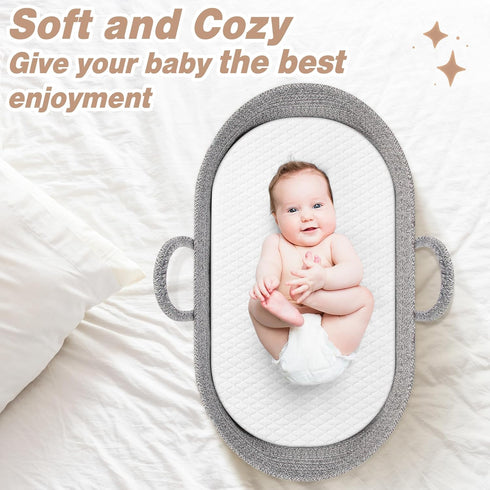 Pro Goleem 1 2 1 Baby Diaper Changing Basket, Portable Easy to Clean Moses Basket for Newborn Babies with Foam Pad