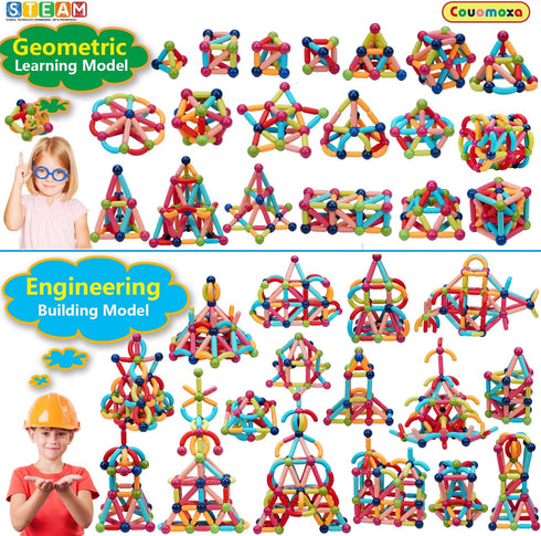 3 4 5 6 7 8 9 10 11 12 3-12 COUOMOXA Magnetic Toy Montessori for Kids: Years Old Kids Building Sticks - Magnetic