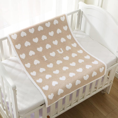 30 40 BOBOYOYO Plush Baby Blankets for Newborn Girls Boys Heart Soft Fuzzy Warm Swaddle Receiving Blanket x Polyester