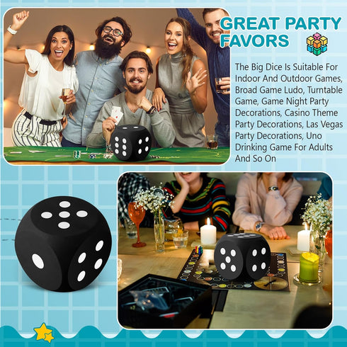 6 Inches Foam Dice - Fun Large Educational Toy for Board Game Nights and Learning Sessions