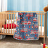 Ollabaky 30"x40" Red Fire Trucks Baby Blanket for Boys Girls Cotton Throw Blanket Swaddle Blanket for Nursery Crib