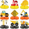 Threan 9 Pieces Construction Party Centerpieces Honeycomb Car Truck Zone Centerpieces 3D