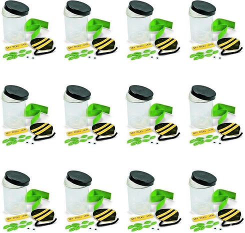 Fun Express Plastic Bug Jar Craft Kit - Makes 12 Lightning Bug