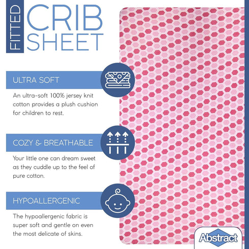 Abstract 100% 28 52 Super Soft Fitted Crib Sheets Jersey Cotton for Boys and Girls - x Fits Full Size Crib and Toddler