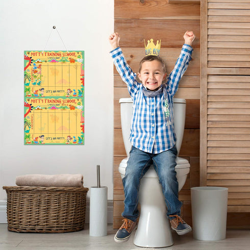 ATHENA FUTURES Potty Training Chart for Toddlers - Dinosaur Design Sticker Chart with Certificate and Instruction