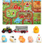 Oriate Farm Animals Transporter Tractor Carrier - 47.2 x 31.5 in Mat, Barnyard Animal Playmat for Kids