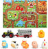 Oriate Farm Animals Transporter Tractor Carrier - 47.2 x 31.5 in Mat, Barnyard Animal Playmat for Kids