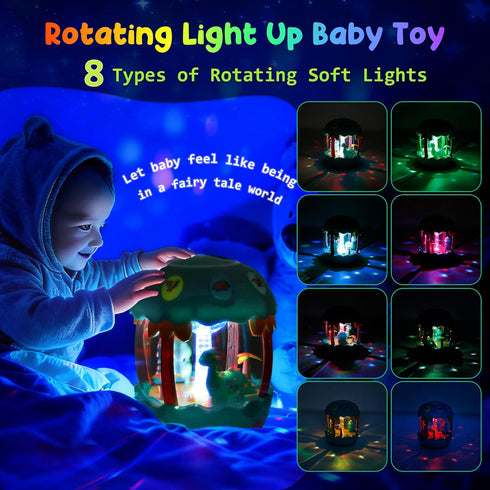 6-12 0-6 12-18 Tummy M SANMERSEN Baby Boy Toys Months, Dinosaur Rotating Light Up Musical Baby Toys for Months Newborn
