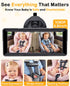 Thybro 1080P 6.8" 2-Kids Setup Dual Baby Car Camera: Night Vision Monitor from Head to Toe at Once - USB Plug & Play
