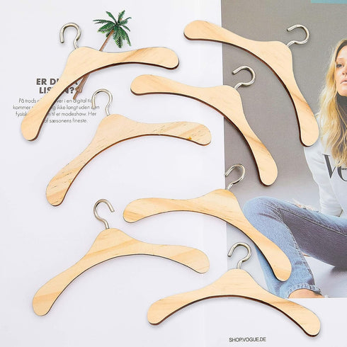 11 Pcs Doll Closet with Wooden Hangers, 11.8 Inches Mini Doll Clothes Rack, Wardrobe Furniture Accessories