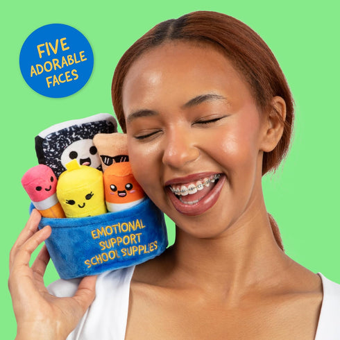 5 Emotional Support School Supplies Plush by Relatable - Cute Stuffed Animals and Squishy Toys, Fun Gift Ideas for All