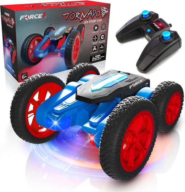 Force1 Tornado Red LED Remote Control Car for Kids- Double Sided Driving