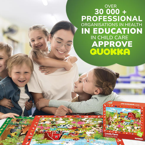 100 4-6 4xSET 6-8 5-8 QUOKKA Piece Puzzles for Kids Ages Jigsaw Puzzles for Kids Ages Educational Search & Find Game