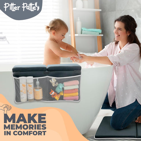 Pitter Patte Elbow Set Baby Bath Kneeler and Rest Pad Made of Neoprene & Foam - Non Slip Cushioned Bath Kneeling Pad