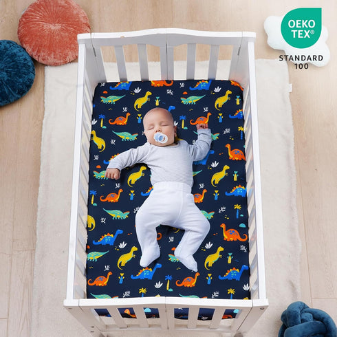 3 Pack Pack david's kids Mini Crib Sheets, Soft Breathable Premium N Play Sheets for Baby Boys Girls Neutral, Playard