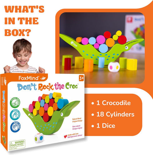 3-5, 3 FoxMind Games Don't Rock The Croc, Toddler Boy Girl Games, Kids Games Multiplayer Year Old Board Games