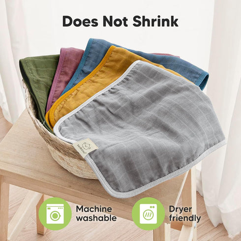 5-Pack 20x10 KeaBabies Cotton Muslin Burp Cloths Baby Boy, Girl - Soft & Absorbent Burping Cloth for Babies, Large Baby