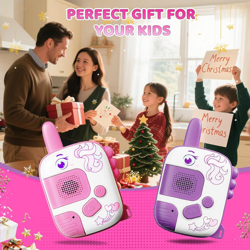 MINGKIDS 3-9 2 Pack 1000ft 4 5 6 7 8 Walkie Talkies for Kids Ages - Outdoor Adventure Toys with Range,Unicorn Toys