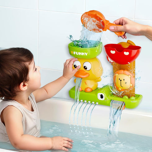 1-3, Playset, Summer 18 24 2-4, 3-5 iPlay, iLearn Bath Toy for Toddlers Baby Waterfall Duck Bathtub Toy W/ Suction Cup