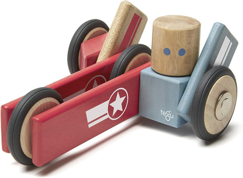 Tegu Daredevil Magnetic Wooden Block Set - 12 Pieces for Ages 1-99