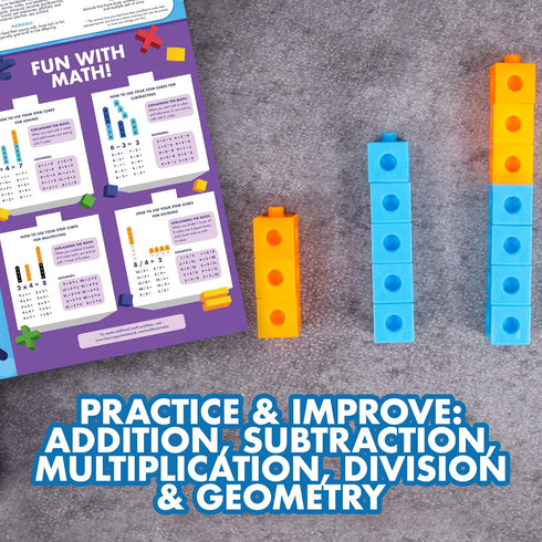 Ocean Animals STEM Cubes, Build, Learn & Create with 100+ Math Cubes Manipulatives, Educational Games for Kids