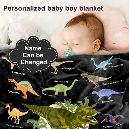 J&SBGFT 30"x40", Personalized Baby Blanket, Custom Name Blanket for Boys & Girls, Toddlers to Kids, Nursery Stroller
