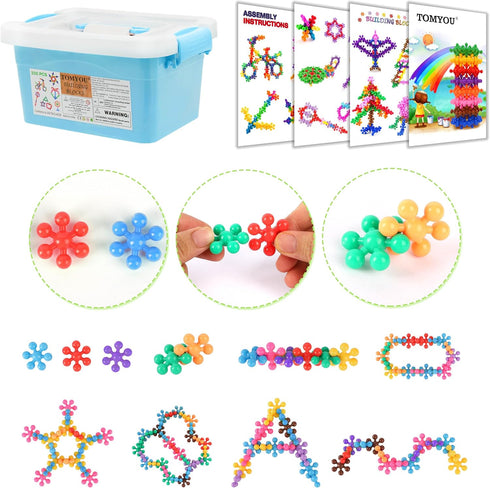TOMYOU 200 Pieces Building Blocks - Kids STEM Toys Educational Discs Sets for Preschool Boys and Girls Aged 3+, Safe