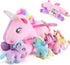 gnomantic 5 Pieces Unicorn Stuffed Animals - 1 Mommy Stuffed Unicorn with