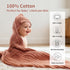 Cottonsong 2-Pack, 100% 32x32 Inches Newborn Hooded Towels Cotton Plain Weave Muslin Baby Bath Towels, Soft