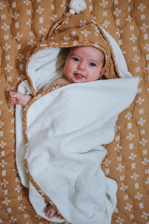 100% 30" 30", Crane Copper Dash Hooded Baby Towel - Cotton Terry Cloth, x Beach & Pool Towel