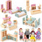 Sumind 35 Pcs Wooden Dollhouse Furniture Set with 8 Family Figures, 1:12