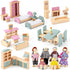 Sumind 35 Pcs Wooden Dollhouse Furniture Set with 8 Family Figures, 1:12