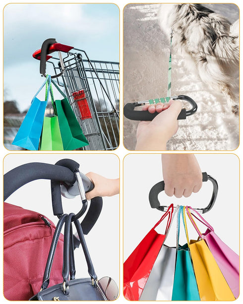 Stroller Hooks, 6.3" Large Stroller Clip for Hanging Bags and Shopping, Accessories for Mommy