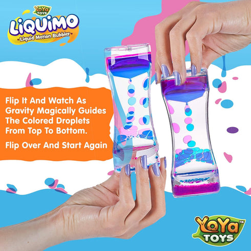 YoYa Toys Liquimo - Liquid Motion Bubbler, 3 Pack Sensory Fidget Desk Toy for Kids & Adults